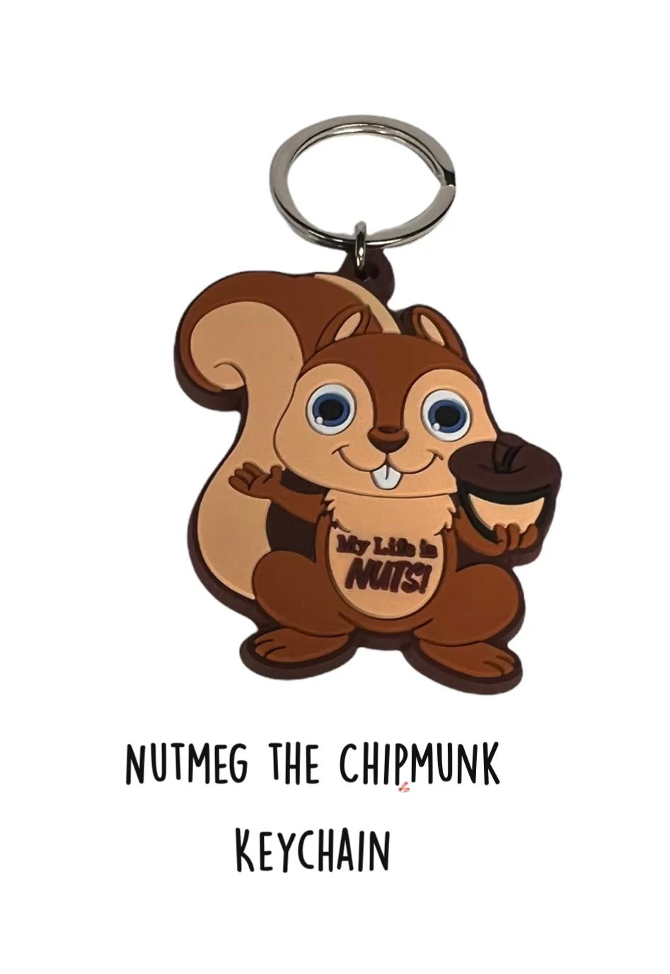 Nutmeg the Chipmunk PVC Keychain or Zipper Pull